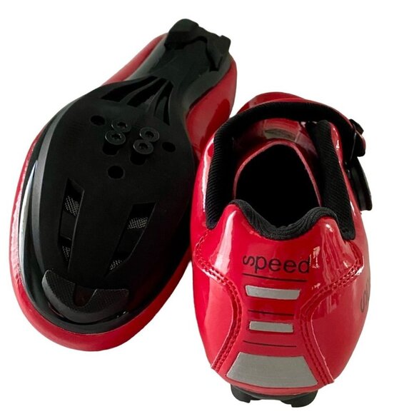 Cycling Bike Shoes Women Indoor Outdoor Cleat Compatible Red with Lock 43 46 NEW - Picture 12 of 16